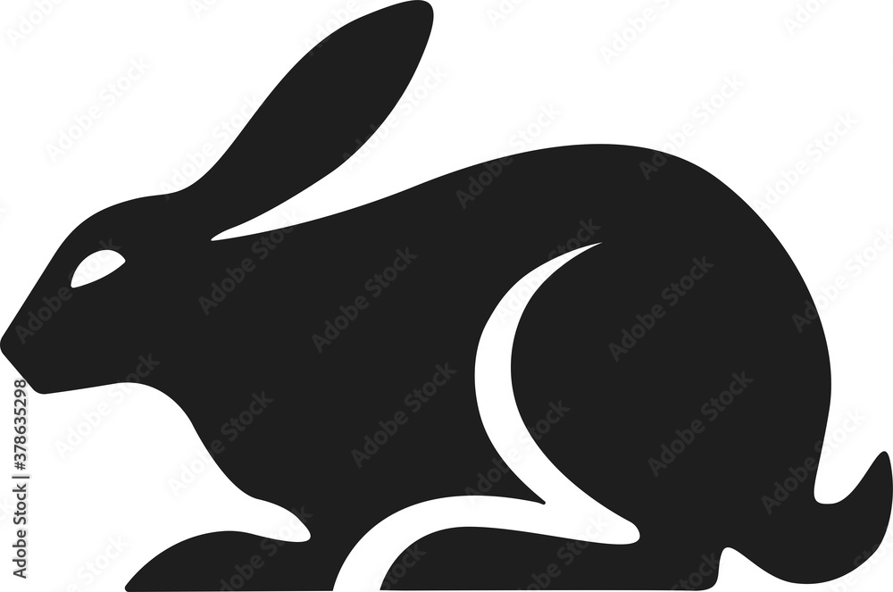 Fototapeta premium Cruelty free concept icon design with rabbit symbol. Not tested on animals emblem. Vector illustration.
