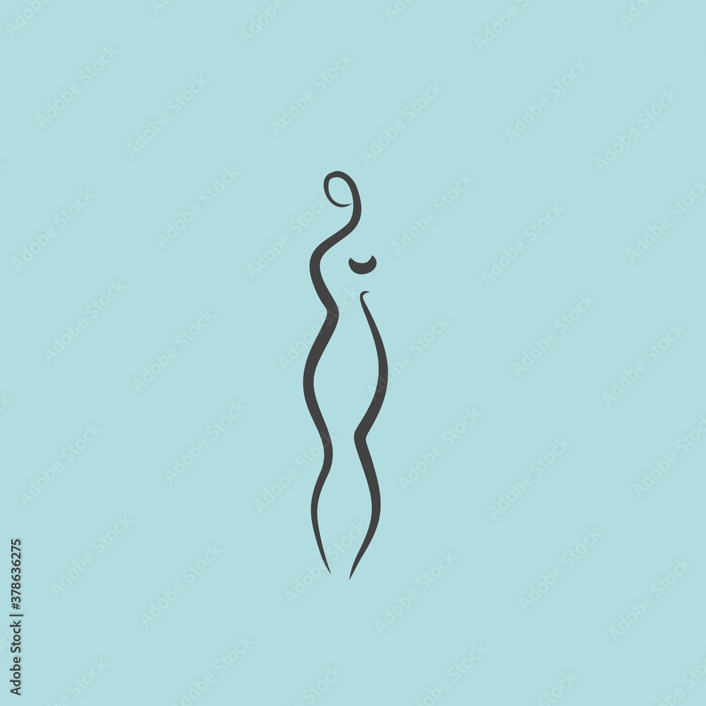 female line illustration body shape woman logo design vector female line illustration body shape woman logo design vector