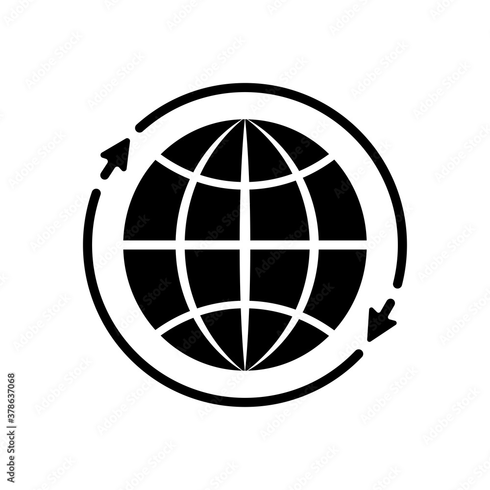 Globe symbol web icon with mouse pointer arrow sign Globe symbol web icon with mouse pointer arrow sign