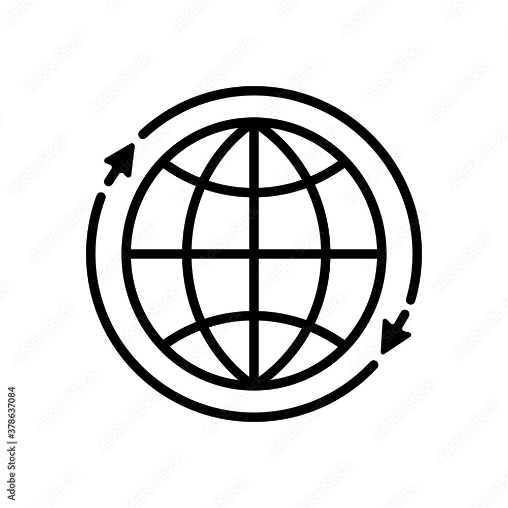 Globe symbol web icon with mouse pointer arrow sign Globe symbol web icon with mouse pointer arrow sign