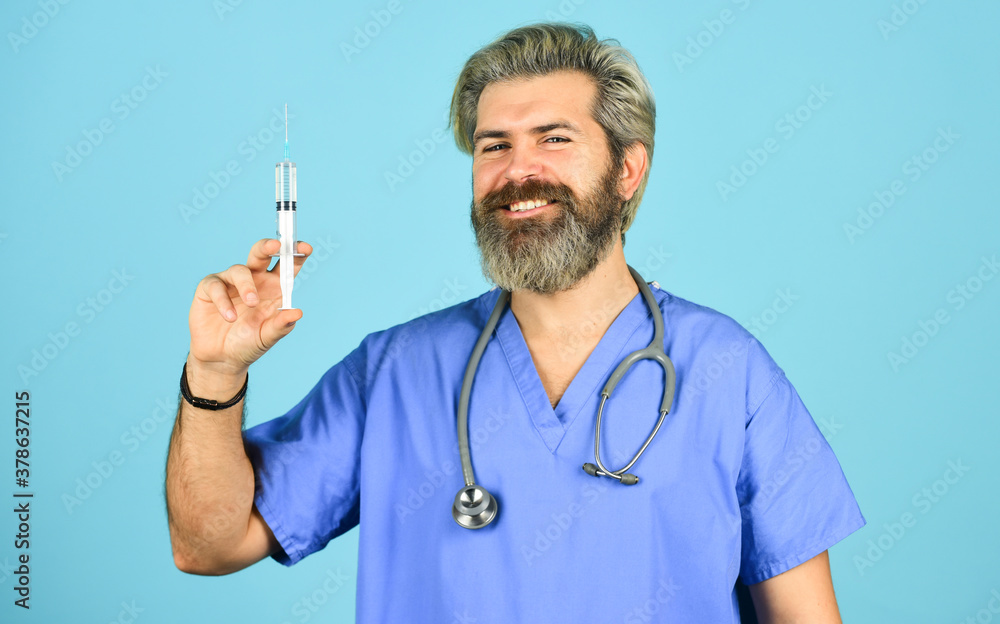 prescription medicine. mature doctor use syringe. happy nurse make injection. health worker dials vaccine in syringe. Physician or nurse giving vaccine against virus. coronavirus epidemic from china prescription medicine. mature doctor use syringe. happy nurse make injection. health worker dials vaccine in syringe. Physician or nurse giving vaccine against virus. coronavirus epidemic from china
