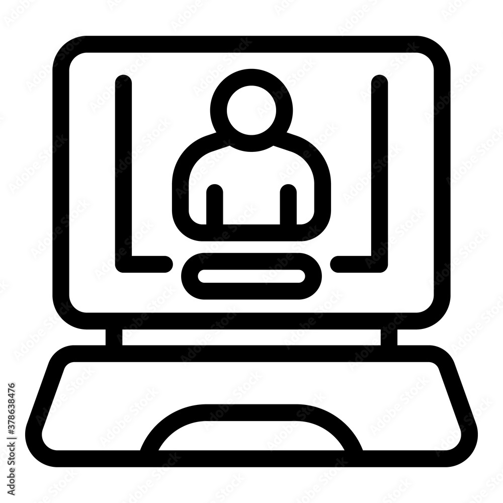 Study online meeting icon. Outline study online meeting vector icon for web design isolated on white background Study online meeting icon. Outline study online meeting vector icon for web design isolated on white background
