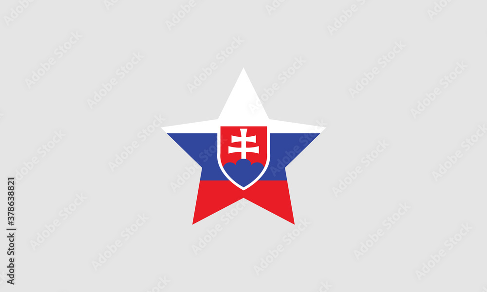 Obraz premium Slovakia flag star vector illustration