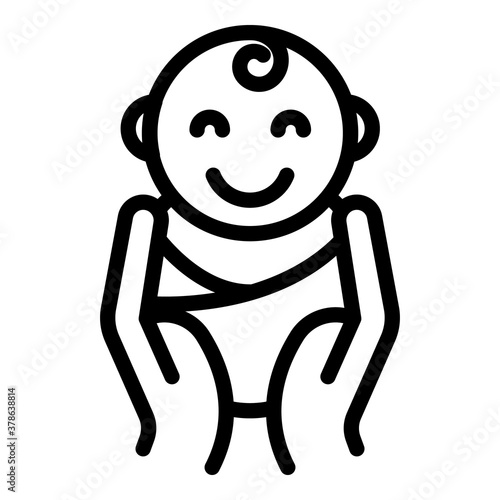 Family baby birth icon. Outline family baby birth vector icon for web design isolated on white background