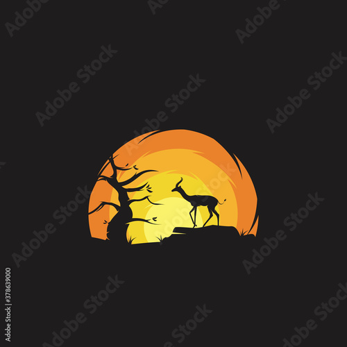 Beauty Deer in the Sunset logo