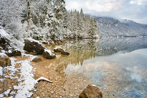 Eibsee Bavaria during winter 