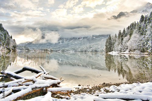 Eibsee Bavaria during winter 