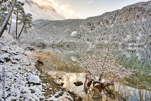 Eibsee Bavaria during winter 