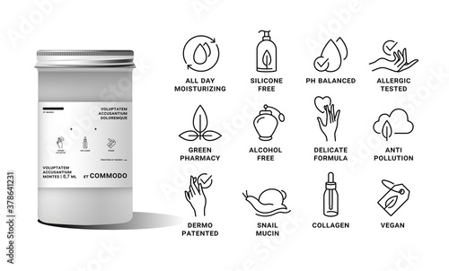 Vector set of logos, badges and icons for natural and organic products.Collection symbol of healthy products.
