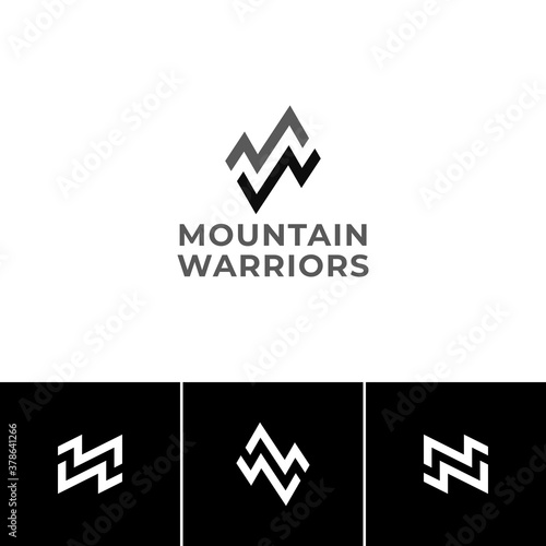 monogram initial letter mw logo vector