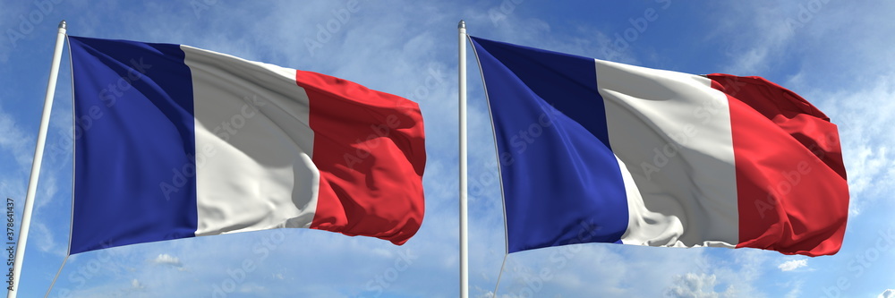 National flags of France, 3d rendering National flags of France, 3d rendering