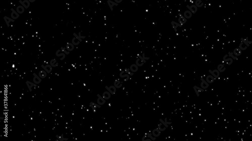 Twinkling spinning stars abstract background, monochromatic realistic