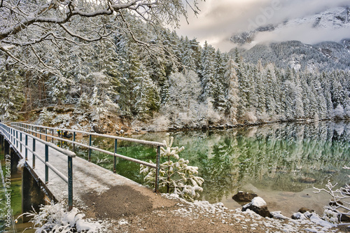 Eibsee Bavaria during winter 