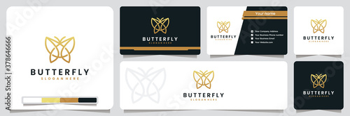 butterfly , simple and elegant, with gold color ,logo design inspiration