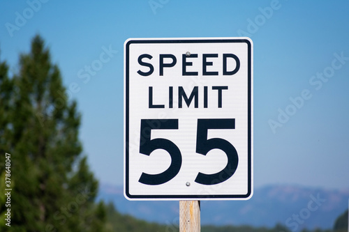 Fotografie Fifty-five mph speed limit sign