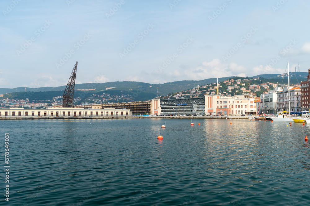 Trieste, Italy - 07 октÑбрÑ, 2014: City embankment, Coast of the Trieste Sea