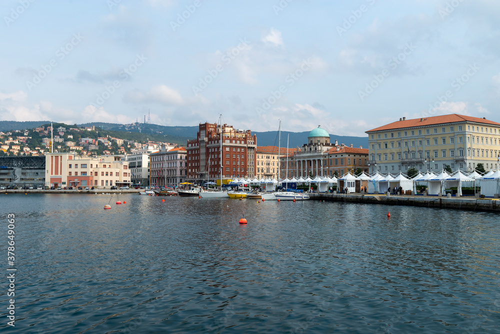 Trieste, Italy - 07 октября, 2014: City embankment, Coast of the Trieste Sea