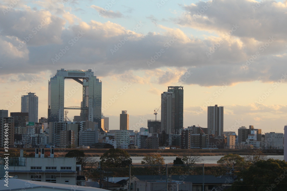 Osaka city skyline