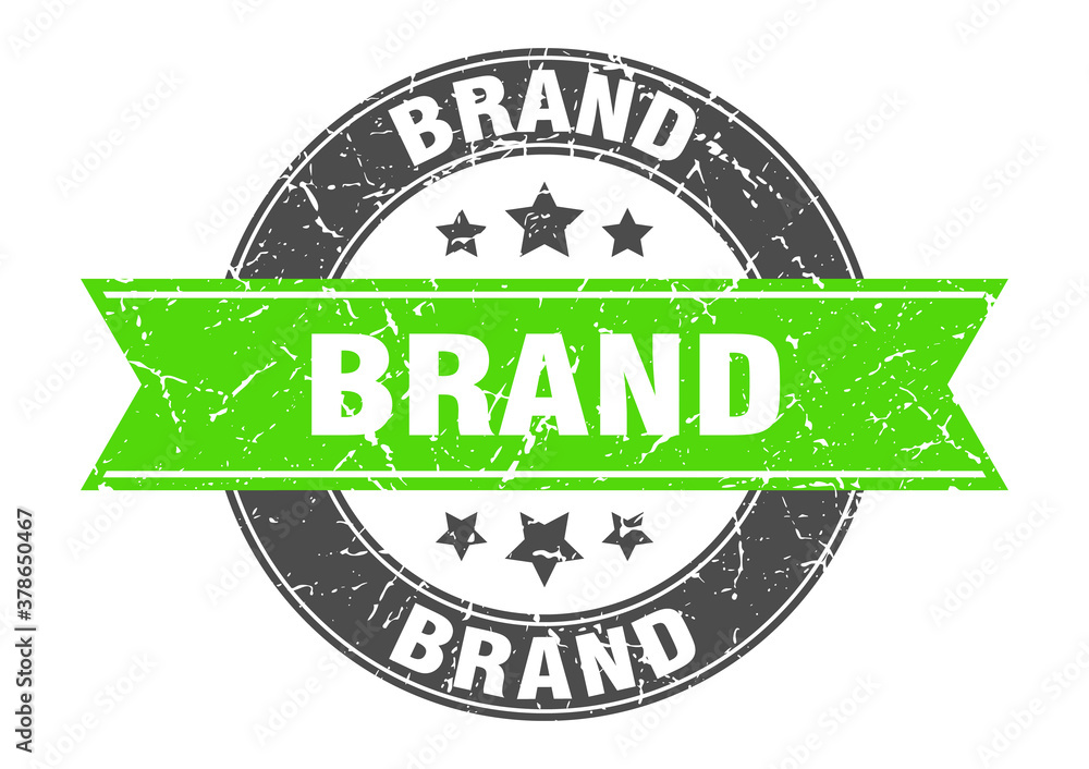 Obraz premium brand round stamp with ribbon. label sign