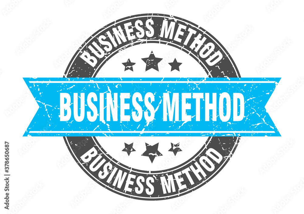 business method round stamp with ribbon. label sign business method round stamp with ribbon. label sign