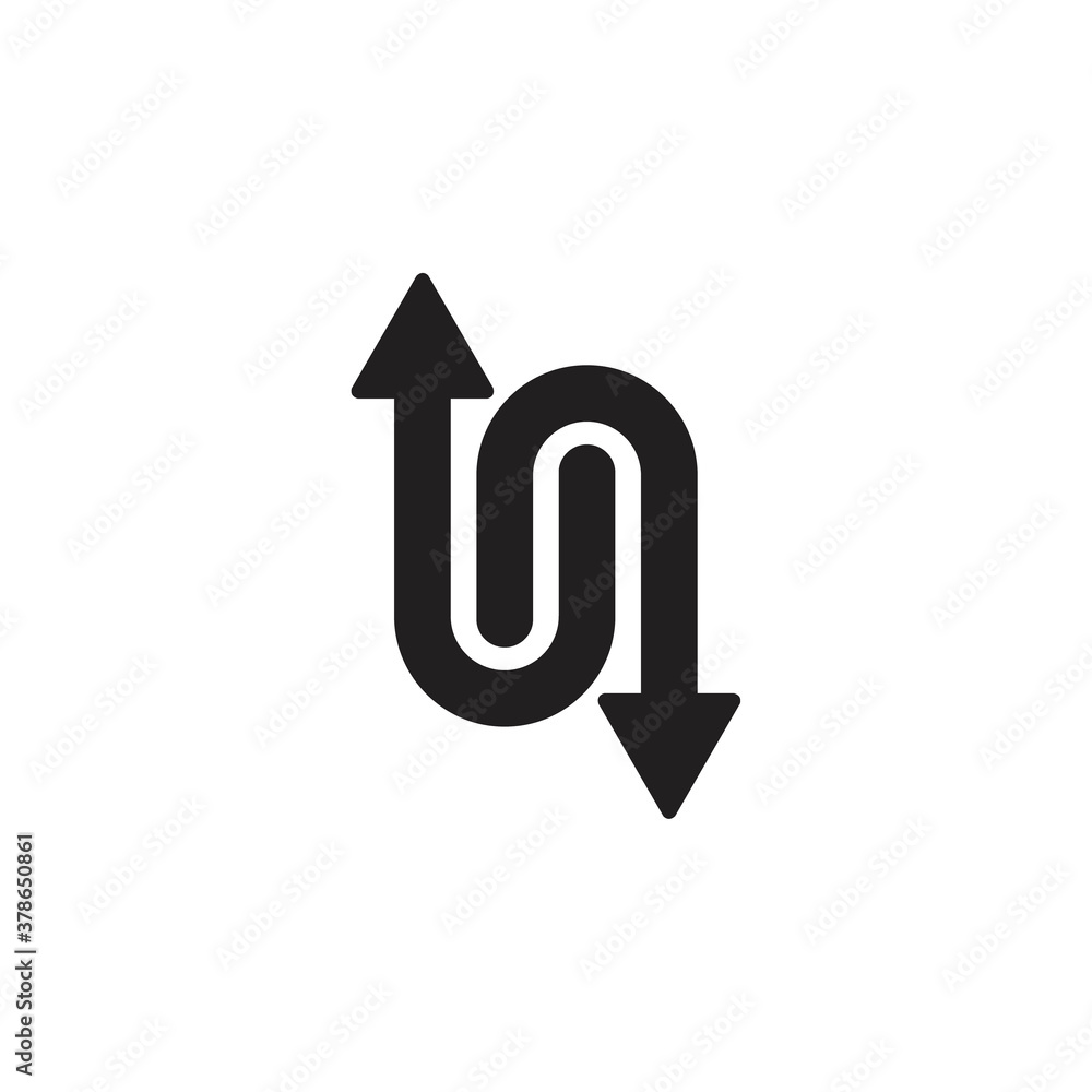 UN letter with up and down arrow logo design vector UN letter with up and down arrow logo design vector
