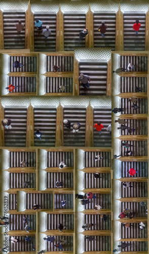 collage of stairs of public building