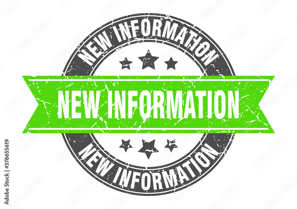 Fototapeta premium new information round stamp with ribbon. label sign