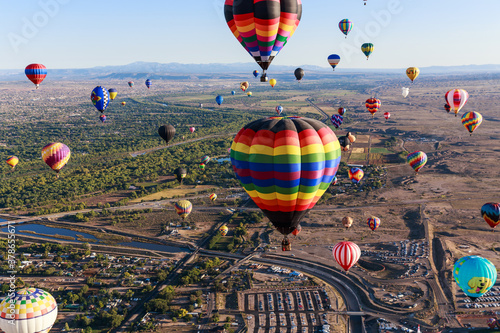 Albuquerque Balloon Fiesta takes place in October each year drawing many visitors from around the world.  photo