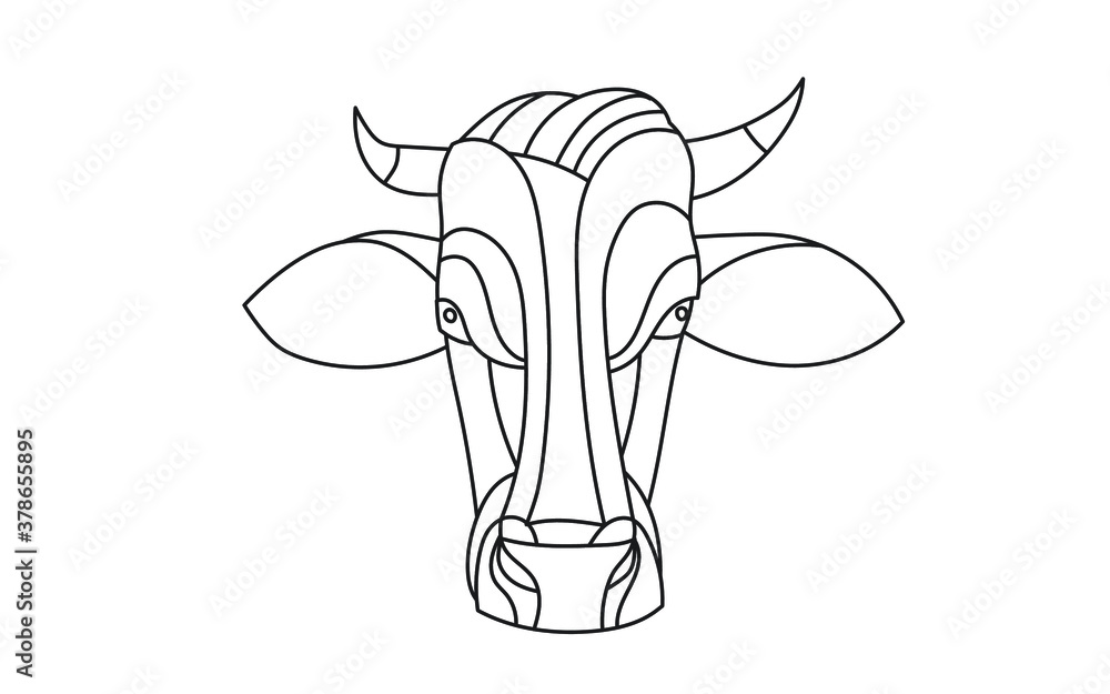Cow line illustration. Geometric abstract animal drawings. Contour drawing. Cow line illustration. Geometric abstract animal drawings. Contour drawing.