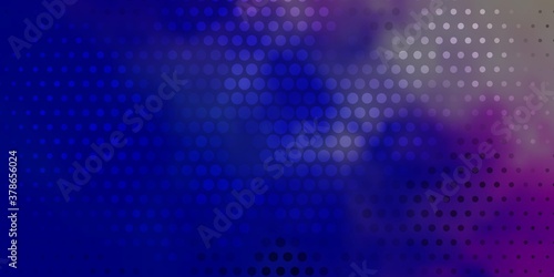 Dark Pink, Blue vector pattern with circles. Abstract decorative design in gradient style with bubbles. Design for posters, banners.