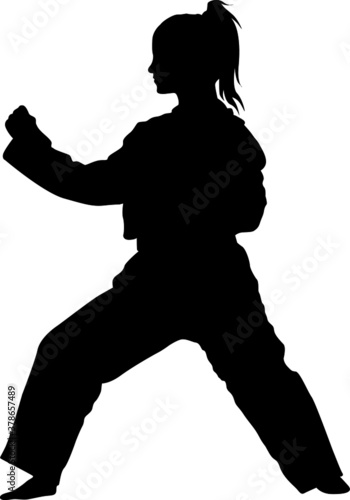 Simple Vector Design of a Karate in Black