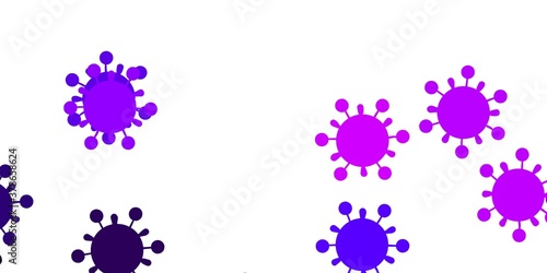 Light purple, pink vector pattern with coronavirus elements.