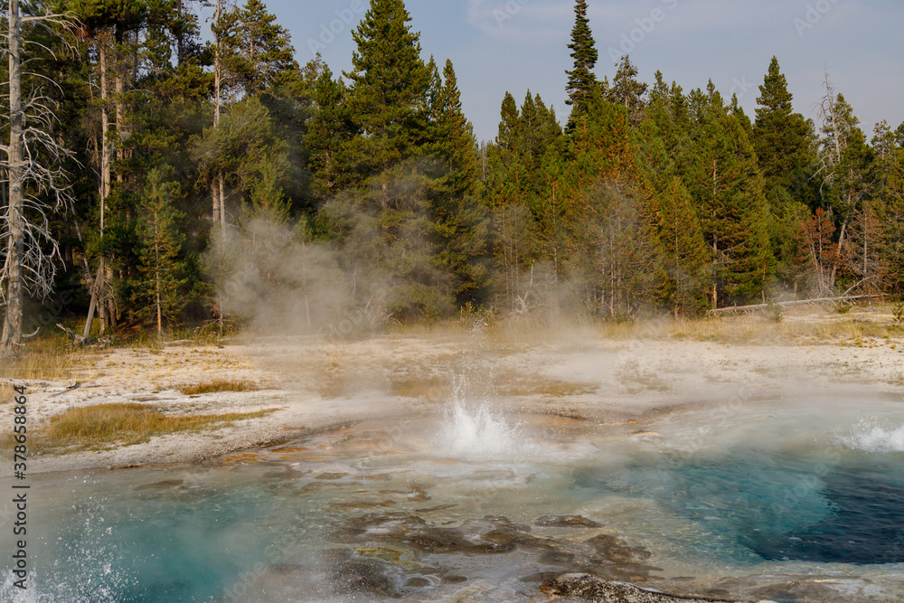Hydrothermal features at Yellowstone National Park Hydrothermal features at Yellowstone National Park