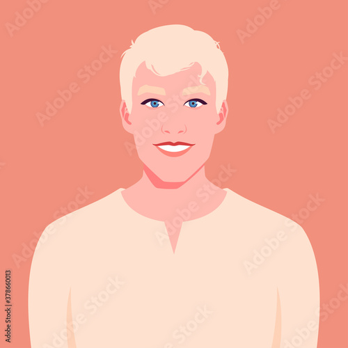 Portrait of a smiling man with blue eyes