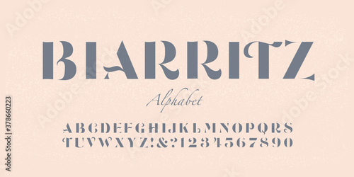 Biarritz alphabet; a bold elegant fashion alphabet in subtle tones.