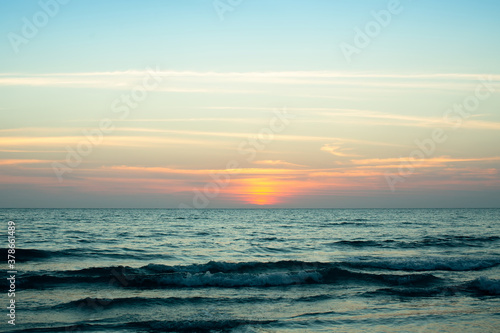 Fototapeta Naklejka Na Ścianę i Meble -  Sunset of the Sea. Thailand, Gulf of Thailand.