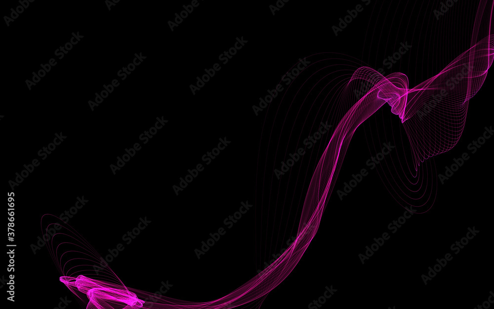 Fototapeta premium Dark abstract background with a glowing abstract waves