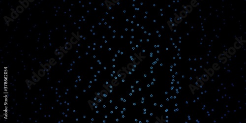 Dark BLUE vector layout with bright stars. Decorative illustration with stars on abstract template. Theme for cell phones.