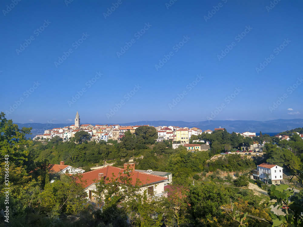 View on city Vrbnik on island Krk, Croatia