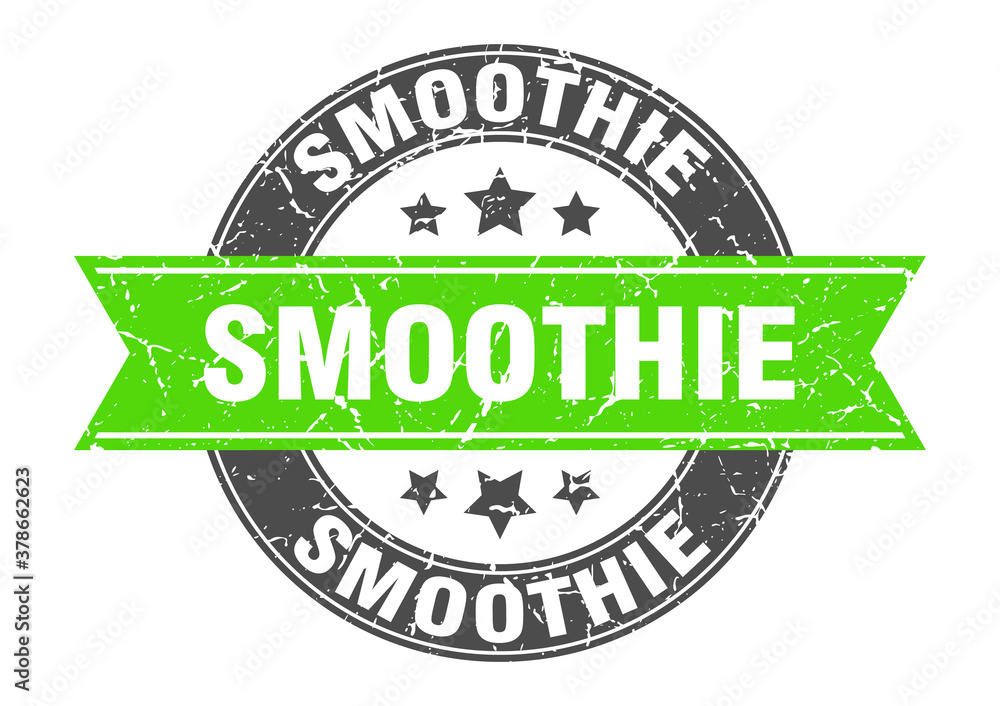 Obraz premium smoothie round stamp with ribbon. label sign