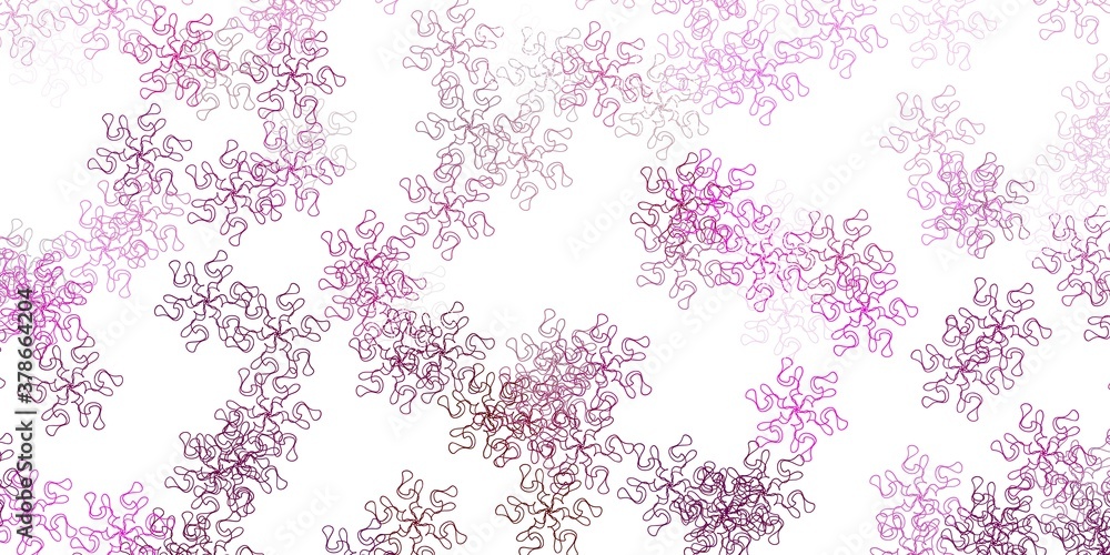 Light pink vector doodle template with flowers. Light pink vector doodle template with flowers.