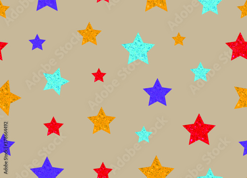 Colorful glitter stars background. Seamless vector illustration. Use for printing  posters  T-shirts  textile drawing  wrapping  print pattern. 