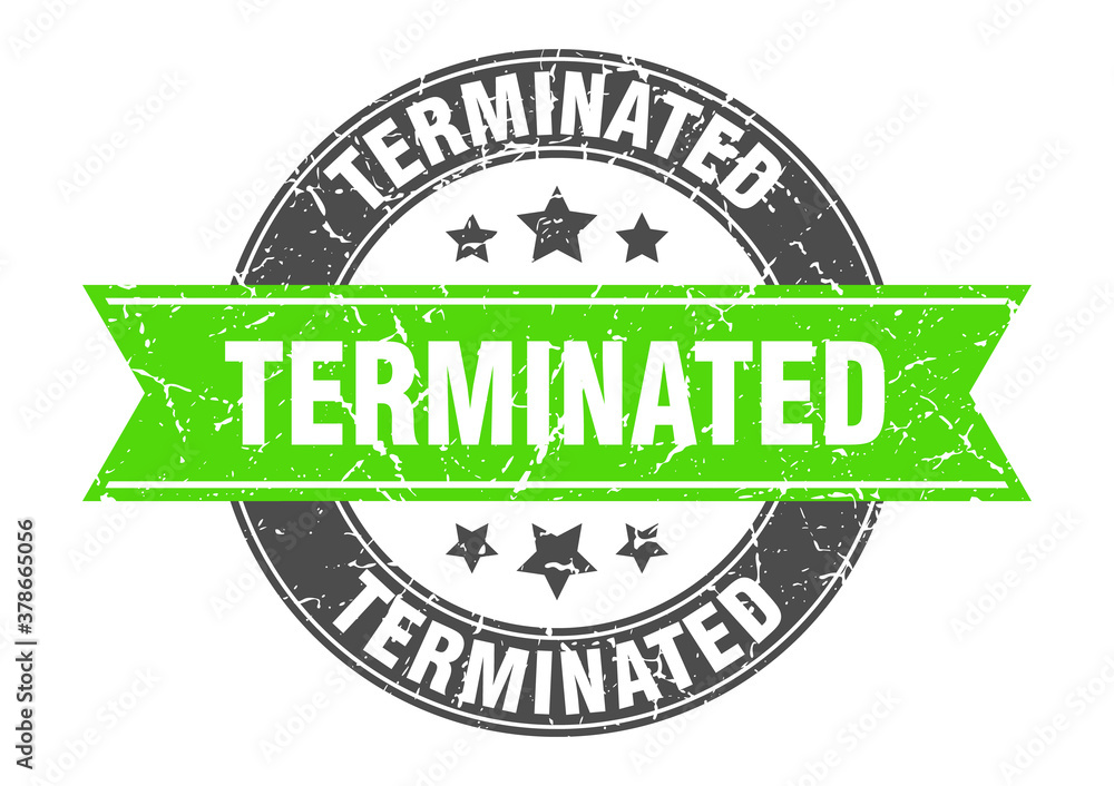 Fototapeta premium terminated round stamp with ribbon. label sign