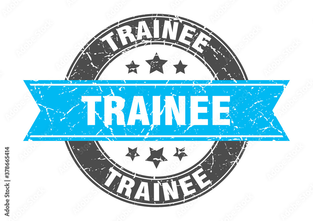 Fototapeta premium trainee round stamp with ribbon. label sign