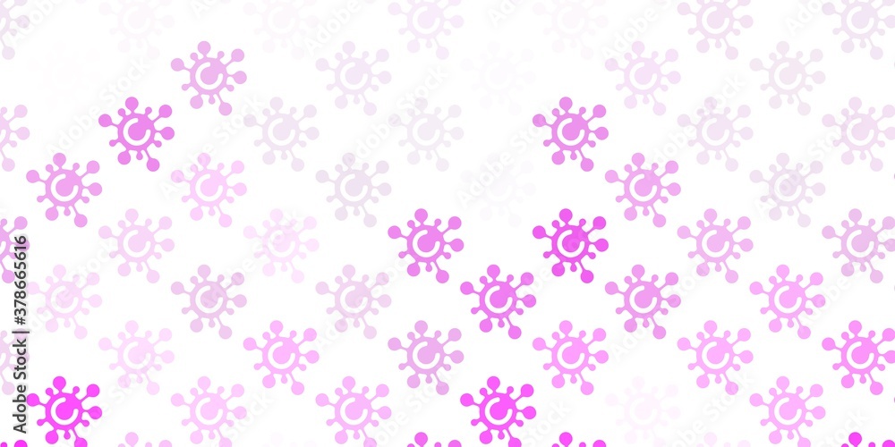 Light Pink vector background with covid-19 symbols. Light Pink vector background with covid-19 symbols.