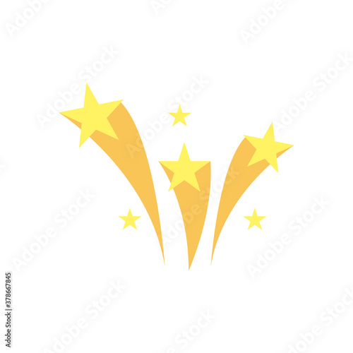 shooting stars free form style icon vector design