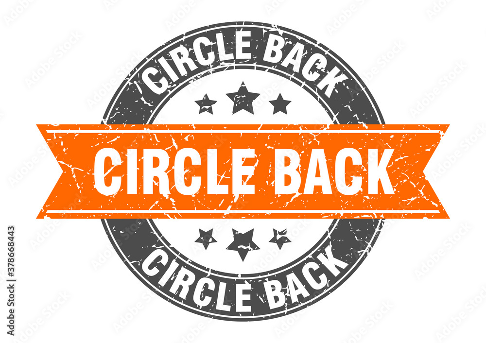 Fototapeta premium circle back round stamp with ribbon. label sign