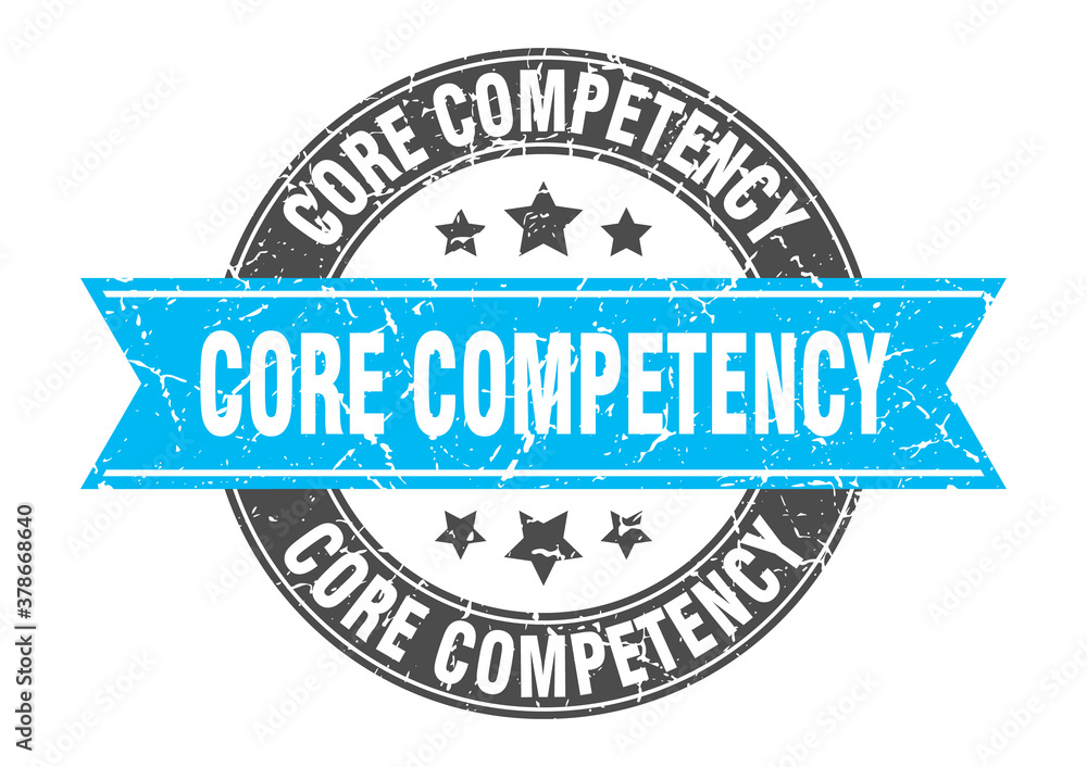 core competency round stamp with ribbon. label sign core competency round stamp with ribbon. label sign