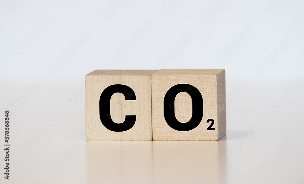Word CO2 written in metallic letters, retro concept photography using forged steel letters Word CO2 written in metallic letters, retro concept photography using forged steel letters