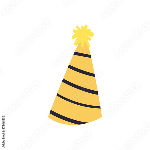 party and striped hat free form style icon vector design